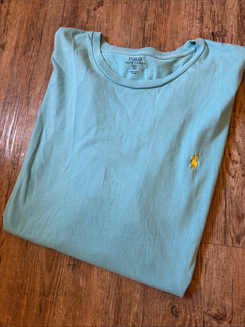 Polo by Ralph Lauren Men’s Mint Crewneck Tee with Yellow Pony
